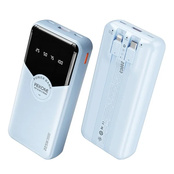 WEKOME Power Bank (10000mAh / 20000mAh) – 22.5W Fast Charging with Built-in Cables