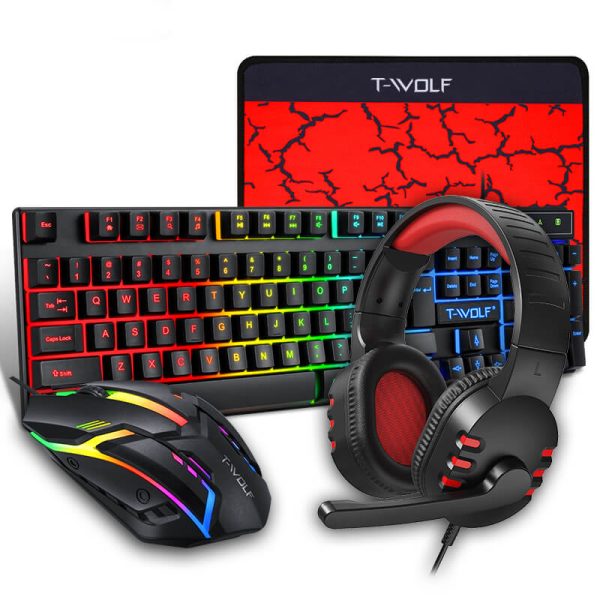 T-Wolf TF800 4-in-1 Gaming Combo (Keyboard + Mouse + Headset + Mousepad)