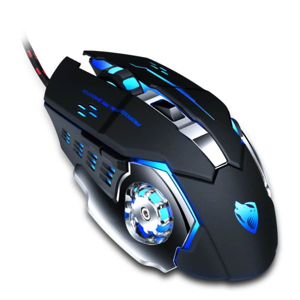 T-WOLF V6 Wired Gaming Mouse (RGB, 3200 DPI, 6 Buttons)